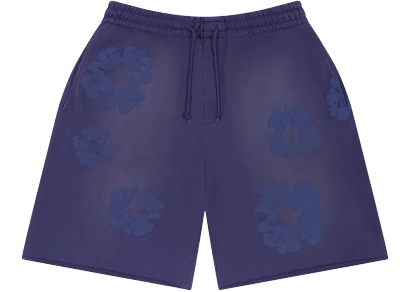 Denim Tears Mono Cotton Wreath Sweat Shorts Washed Blue - 1