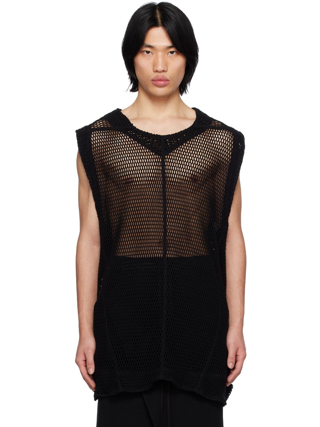 Black Zip Vent Tank Top - 1