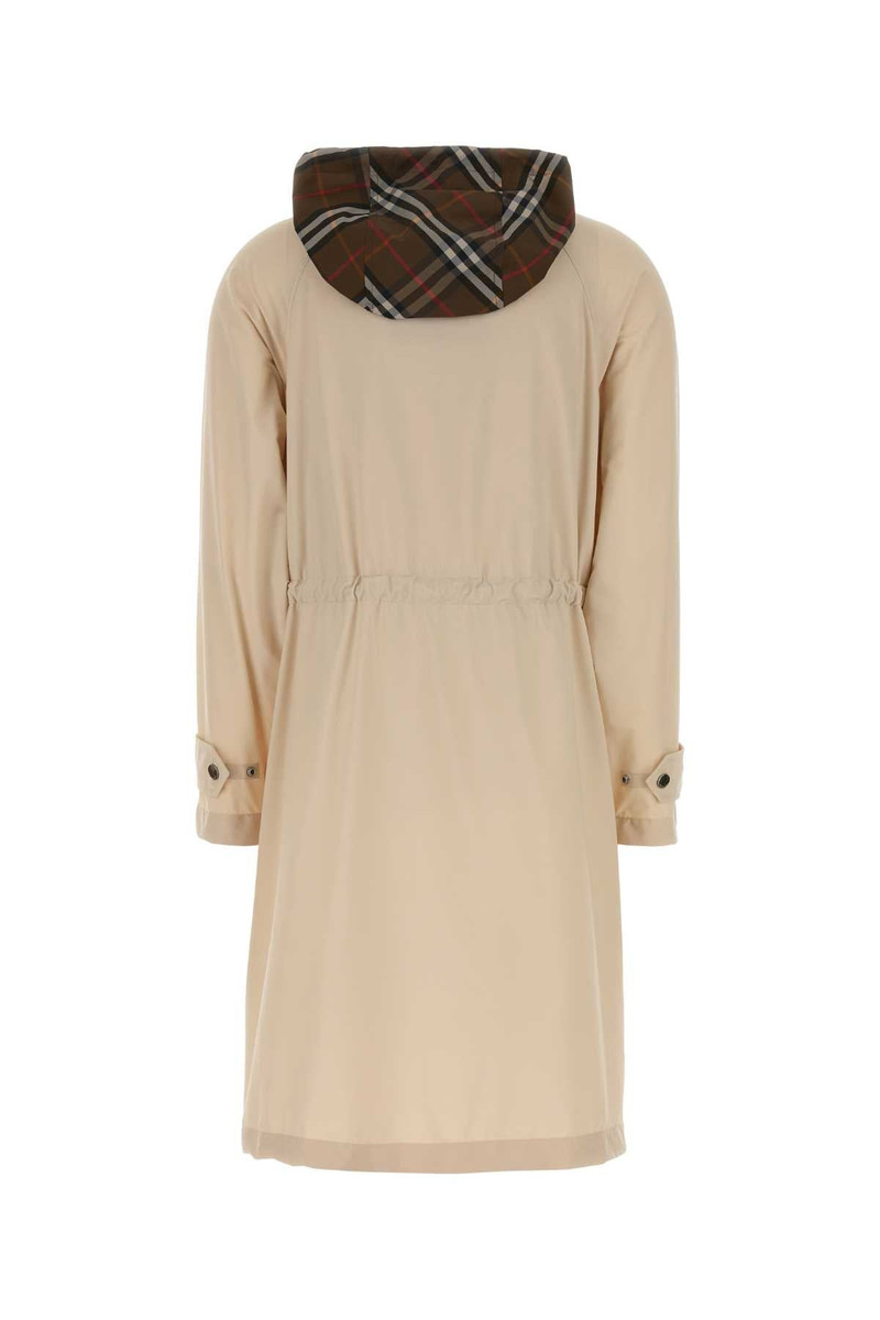 Burberry Cream Stretch Nylon Newbury Parka Coat Calicobeige Polyamide (nylon) Elastane Trench outlook