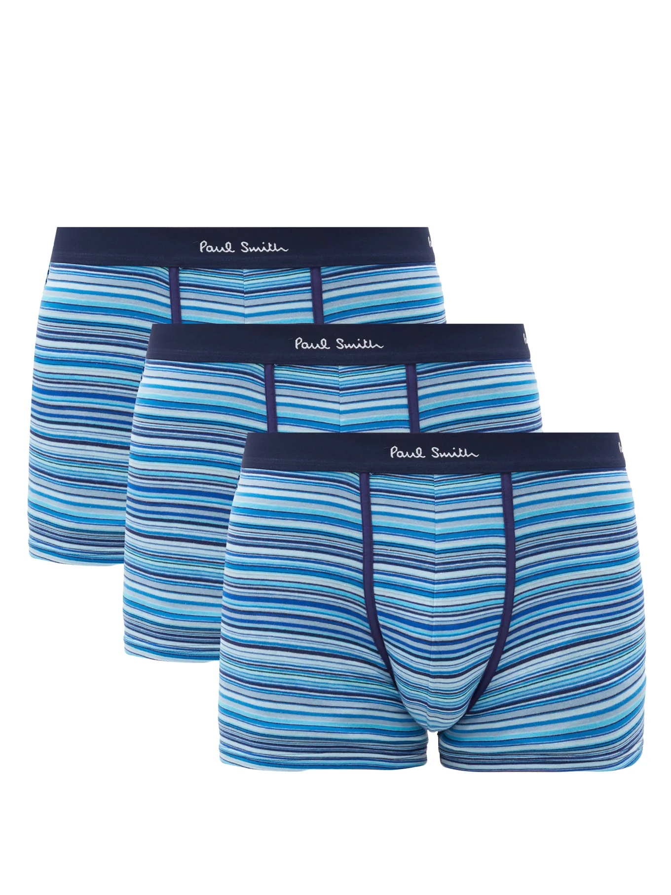 Pack of three striped cotton-blend boxer briefs - 1