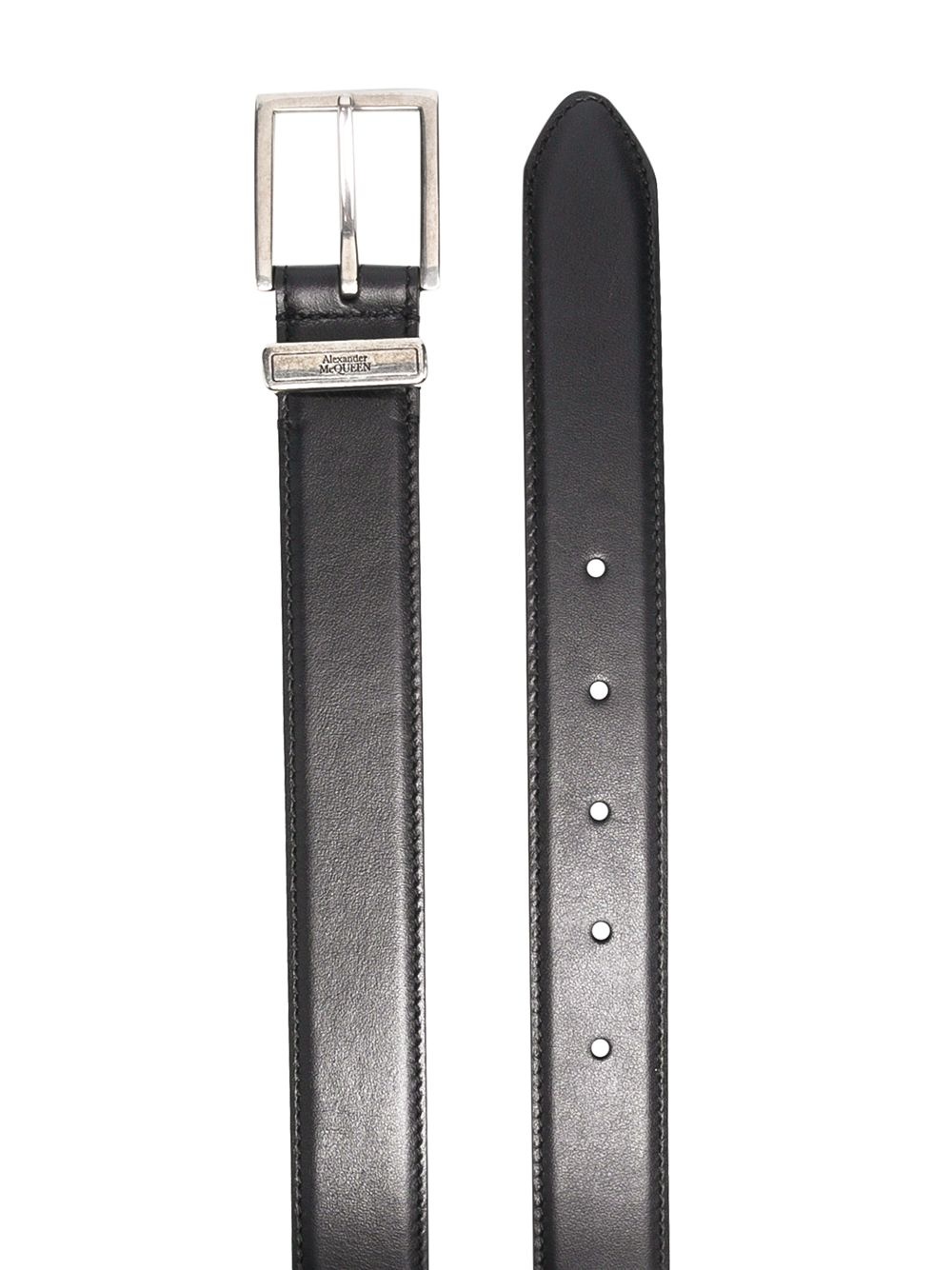 skull-motif square-buckle adjustable belt - 2