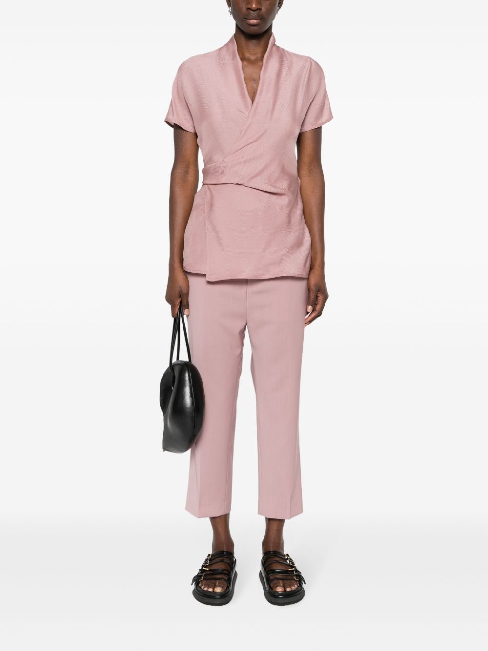 pressed-creased wool trousers - 2