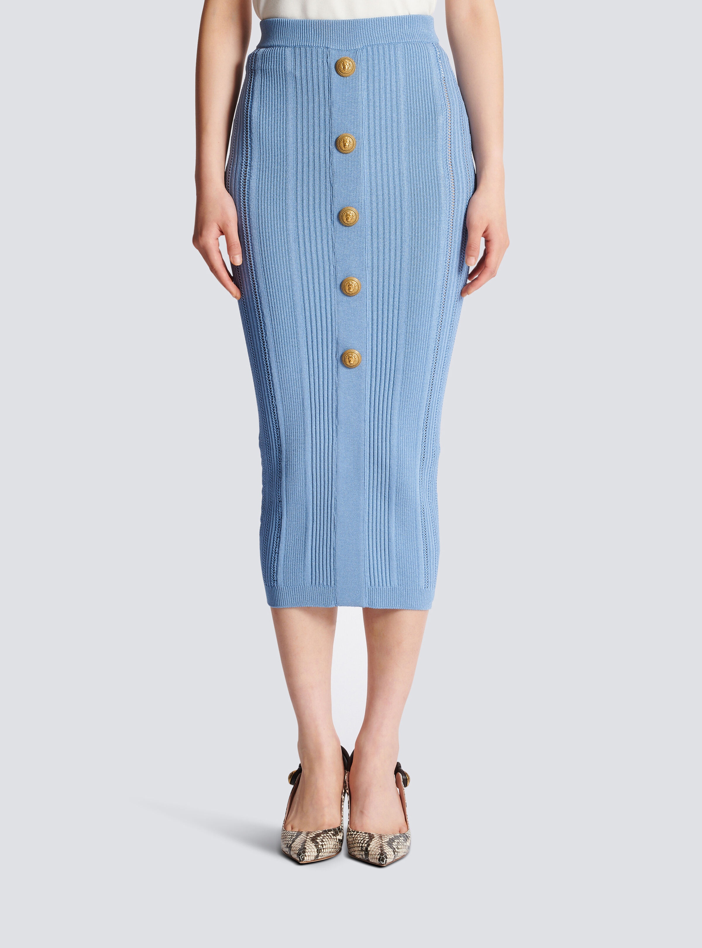5-button knit skirt - 5