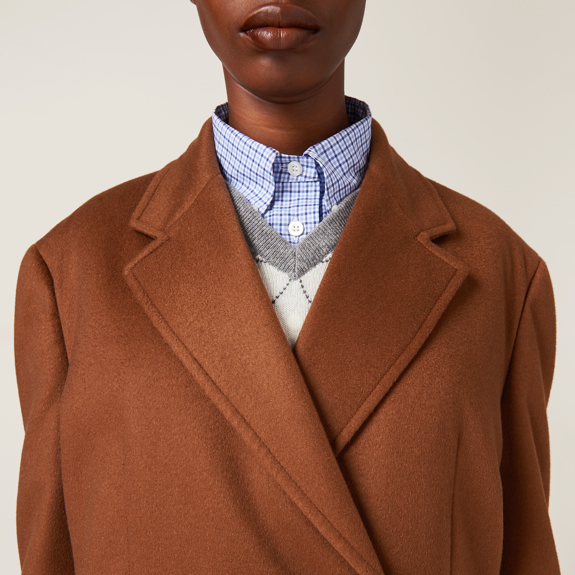 Double-breasted velour coat - 5