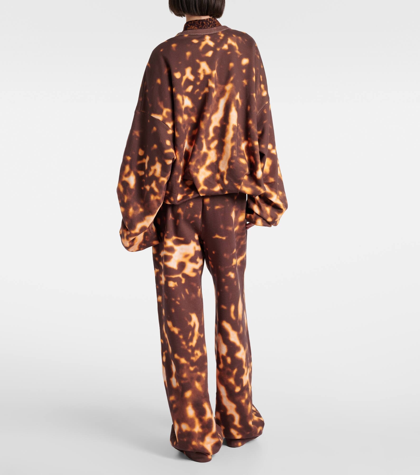 Printed gathered cotton sweatshirt - 3