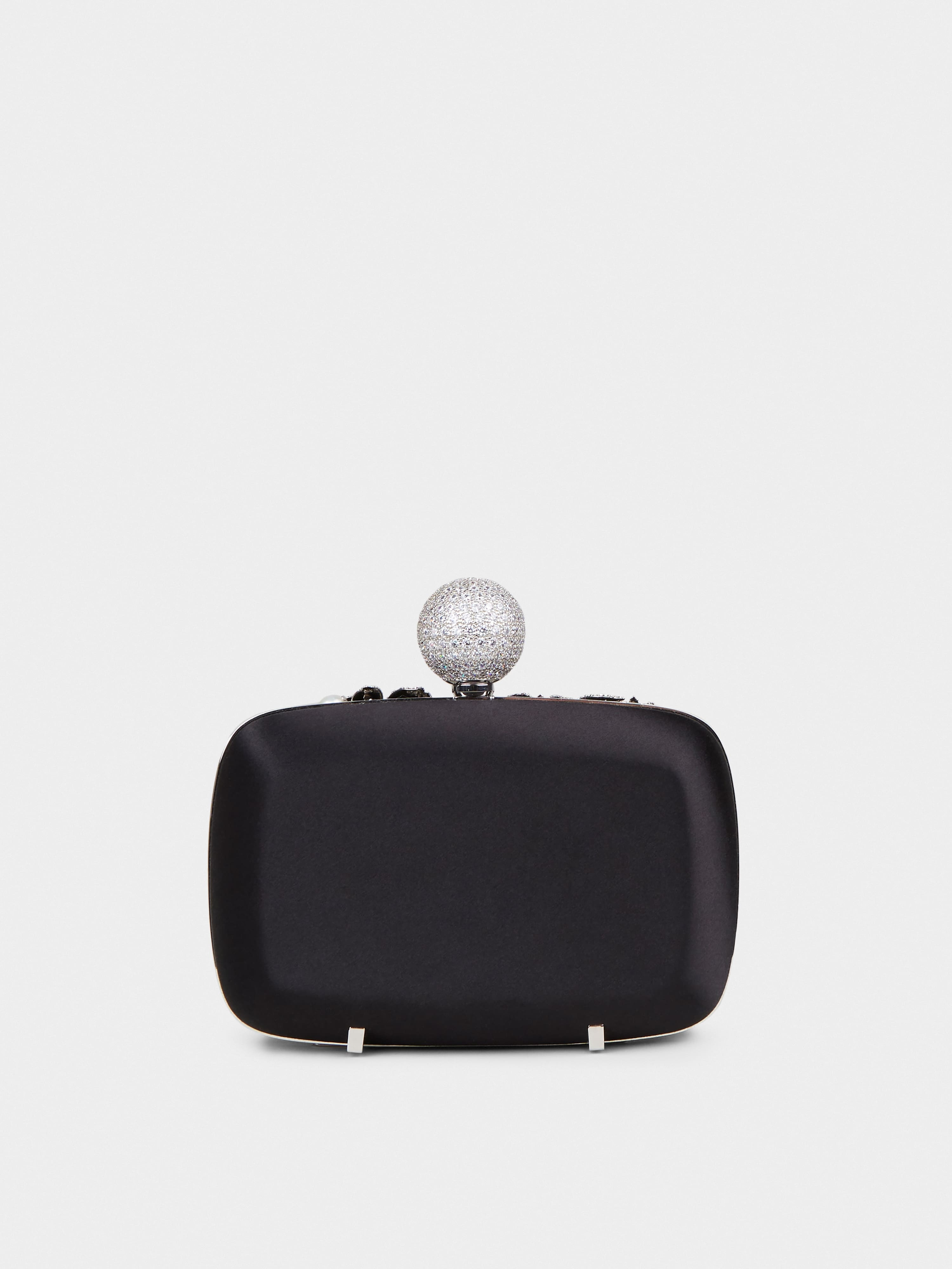 Boite De Nuit Bouquet Strass Clutch Bag in Satin - 5