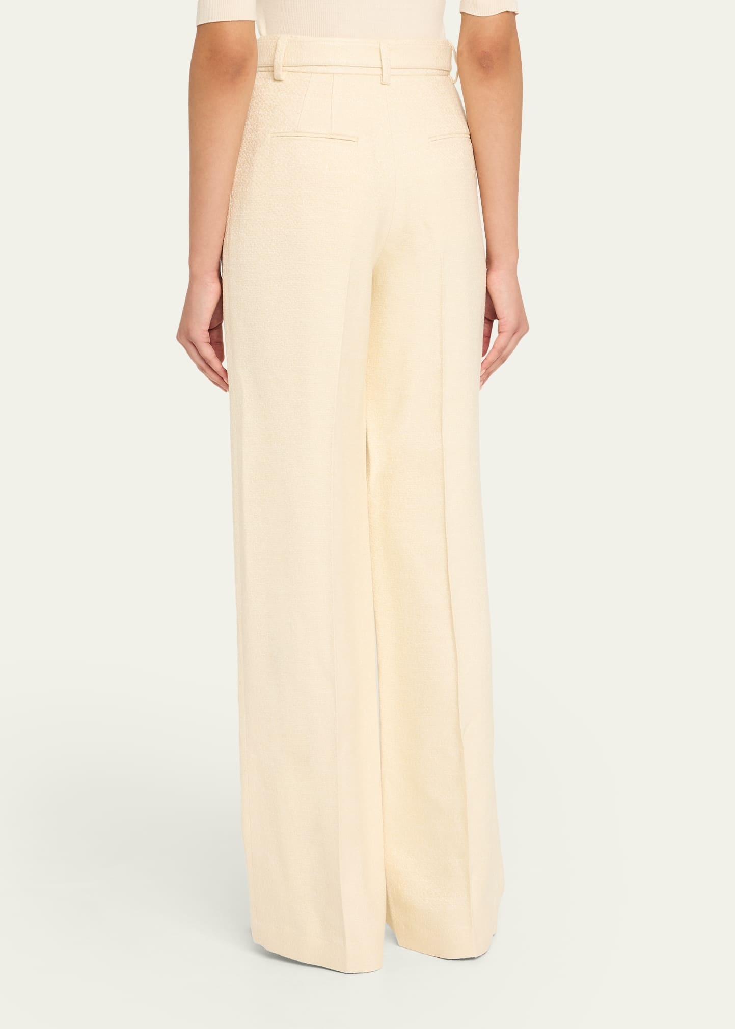 Norman Textured Silk Straight-Leg Pants With Belt - 3