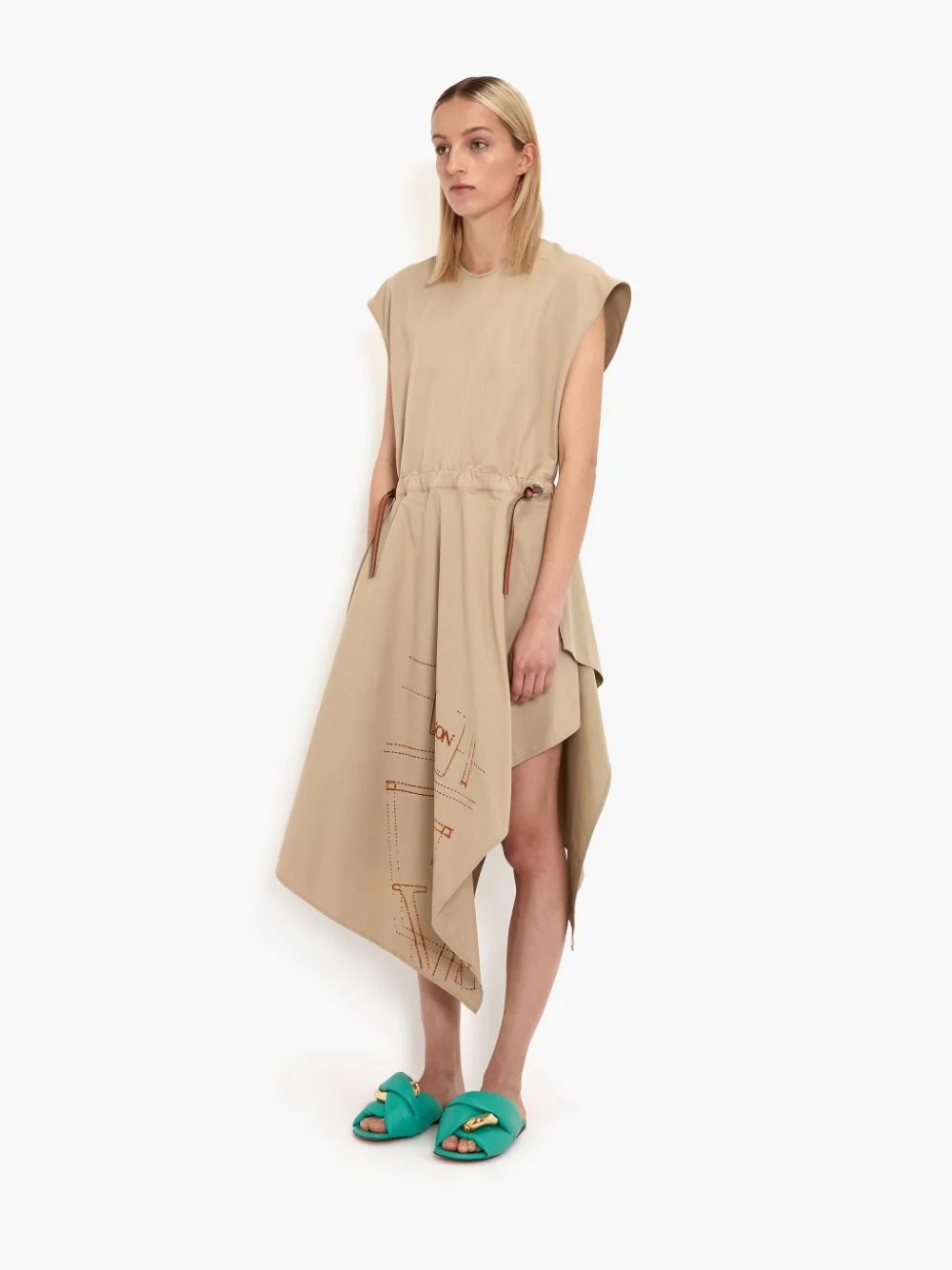 CAP SLEEVE ASYMMETRIC MIDI DRESS - 3