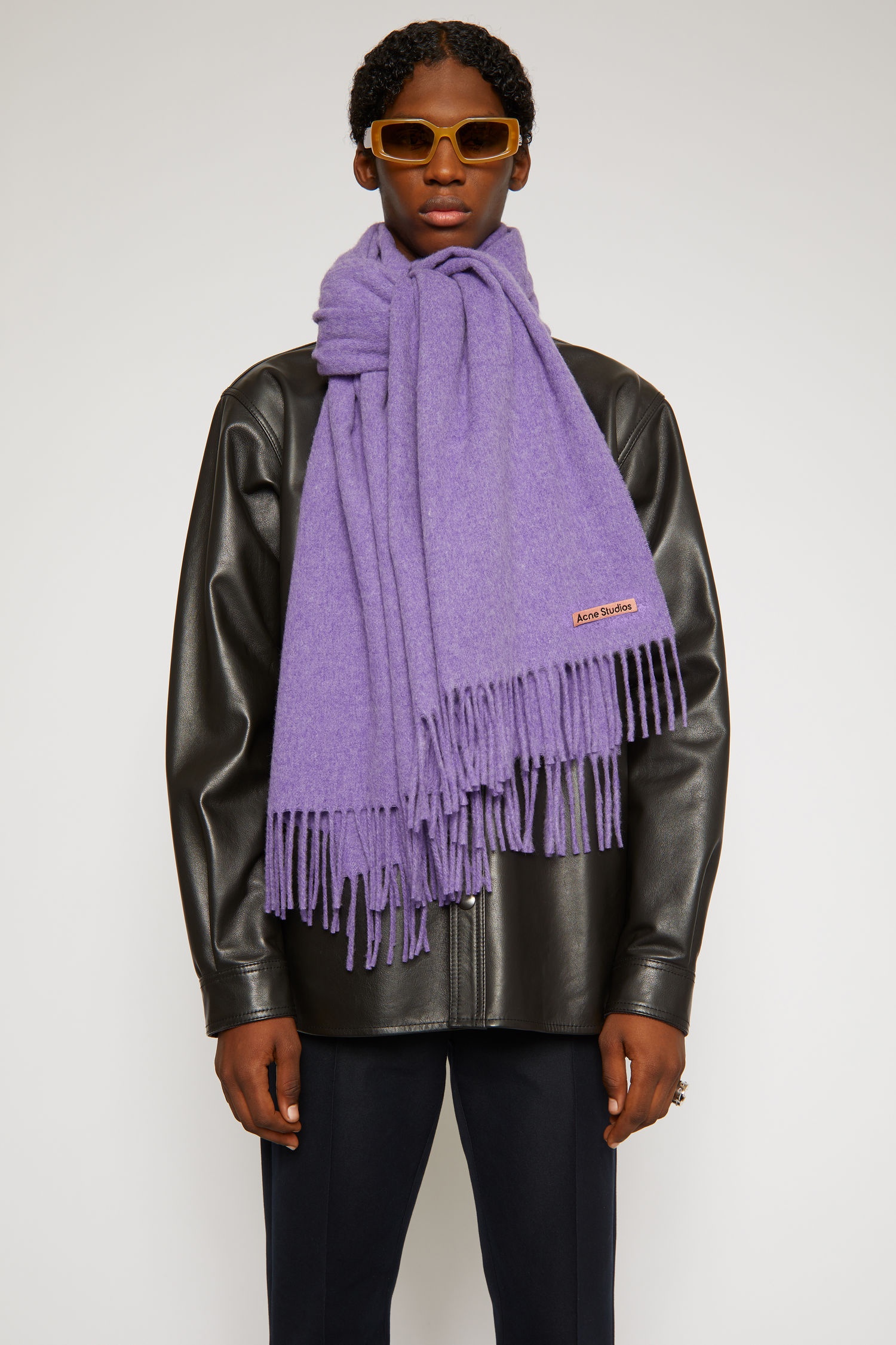 Oversized scarf lilac purple - 4