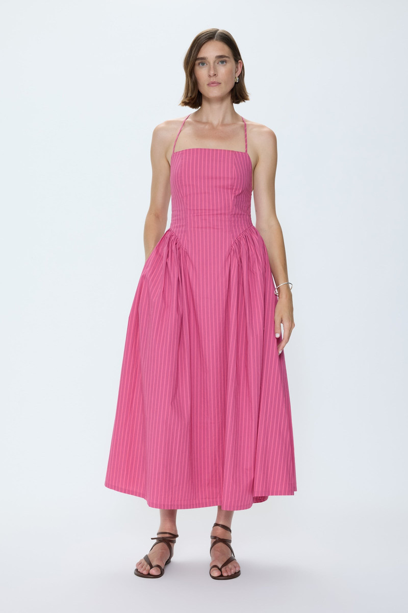 SADEE OPEN BACK DRESS - MAGENTA STRIPE 1