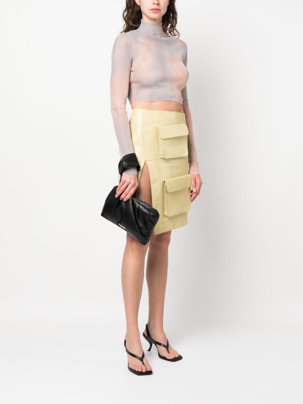 Nejiri leather clutch bag - 2