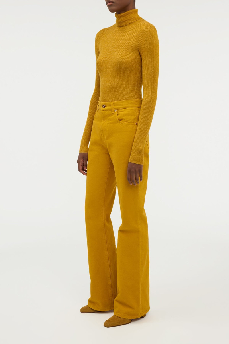 GABRIELA HEARST Aldona Knit Turtleneck in Golden Birch Cashmere Silk with Hemp outlook