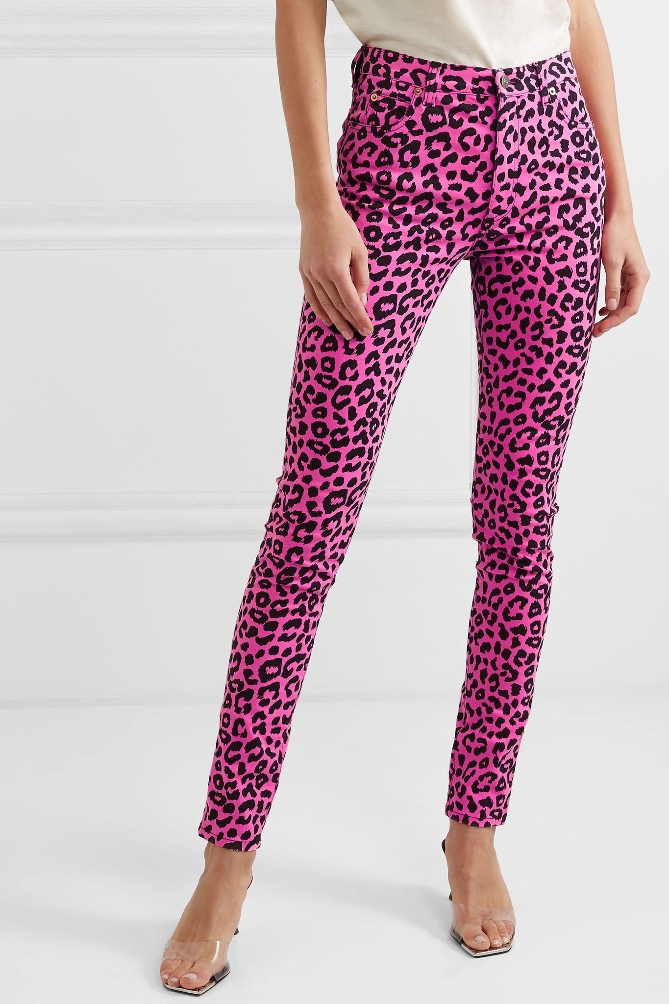 Leopard-print high-rise skinny jeans - 3