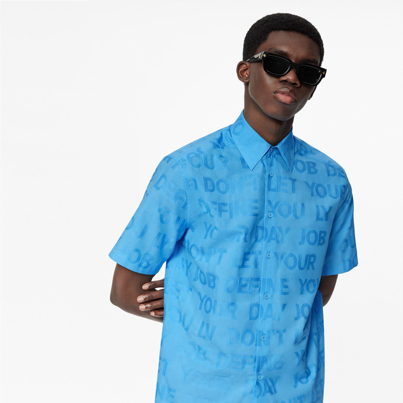 Short-sleeved Tonal Letters Shirt 3