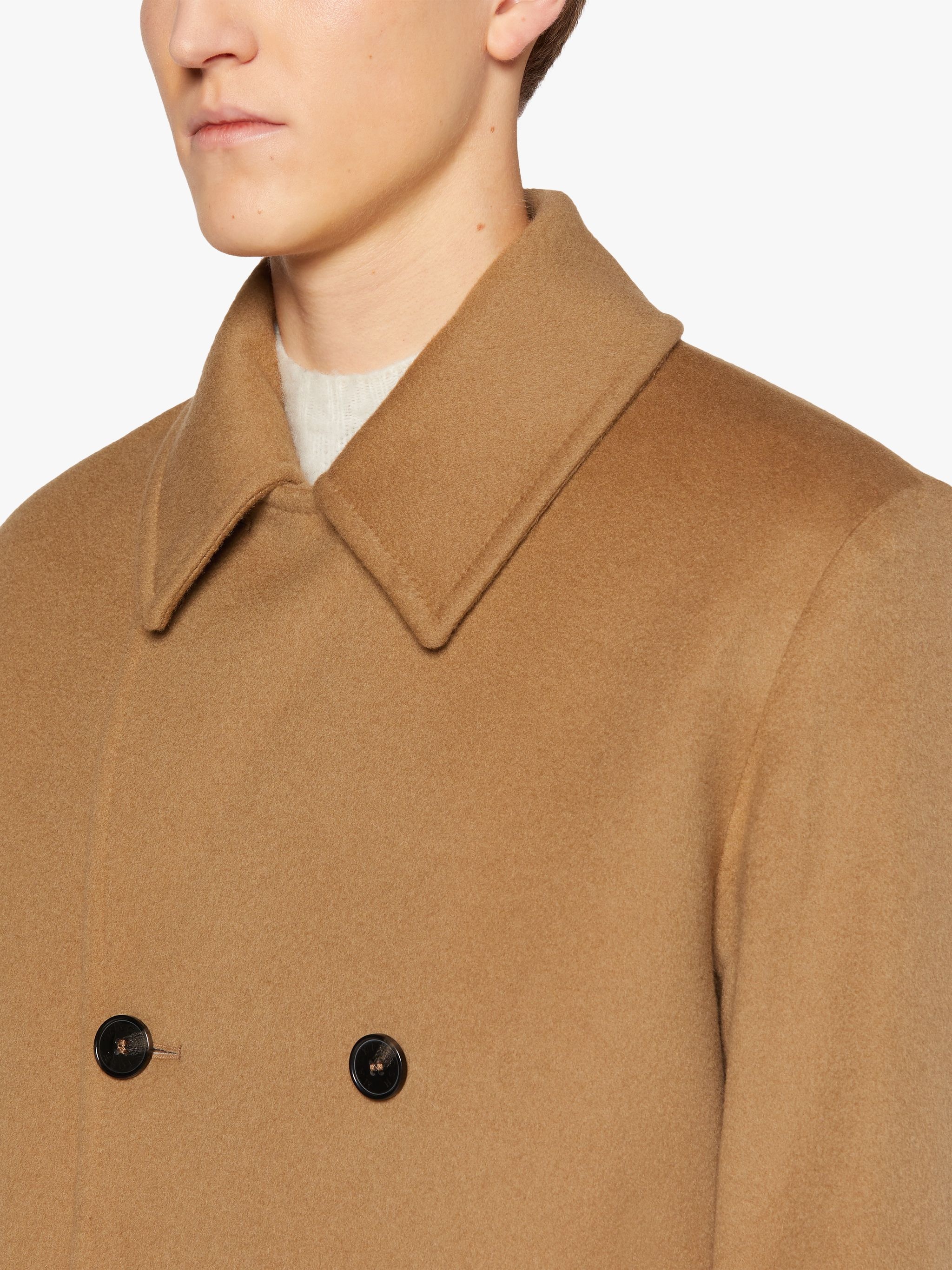 DALTON BEIGE WOOL & CASHMERE PEA COAT | GM-1075F - 5