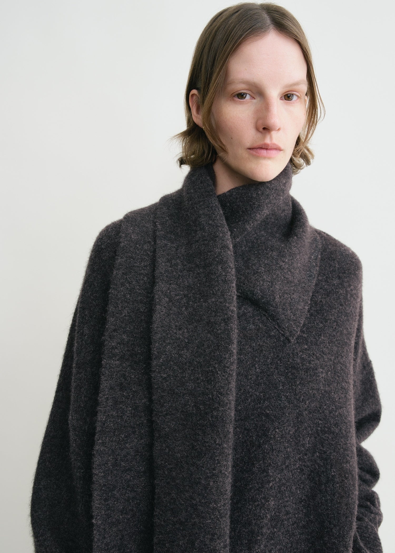 Draped-scarf knit granite - 5