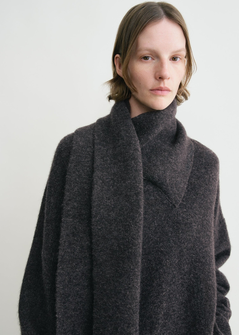 Draped-scarf knit granite 5