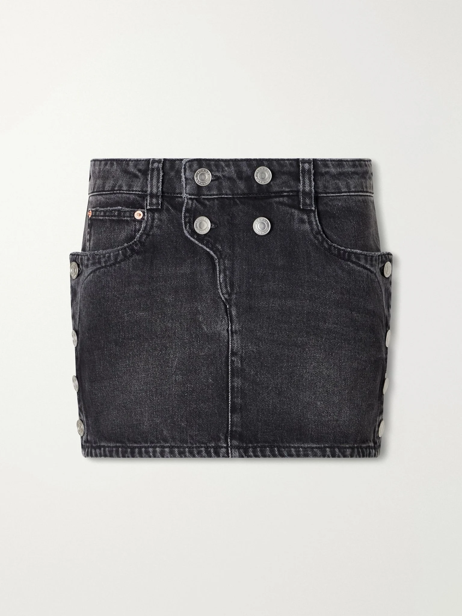 Ralma button-detailed denim mini skirt Black - 1