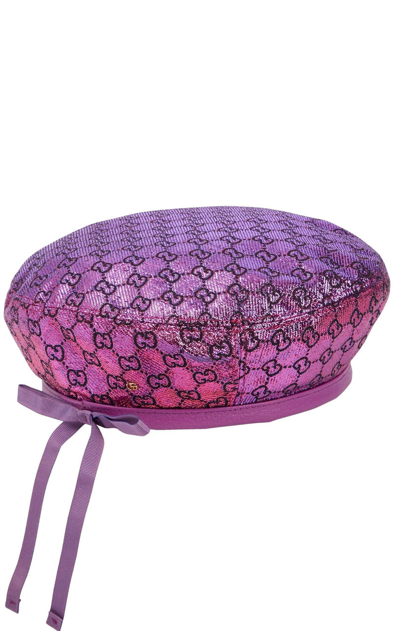 Monogram Metallic Effect Beret 3