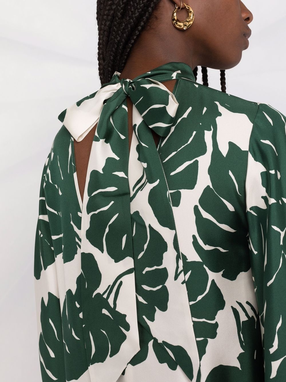 Magnifico foliage-print silk dress - 3