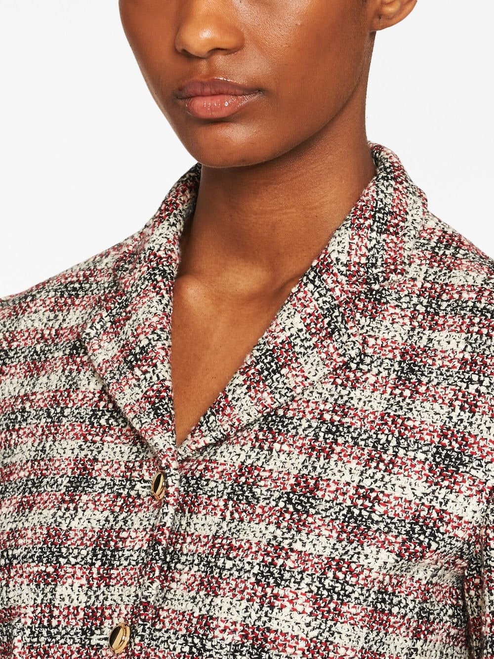 checked single-breasted jacket - 5