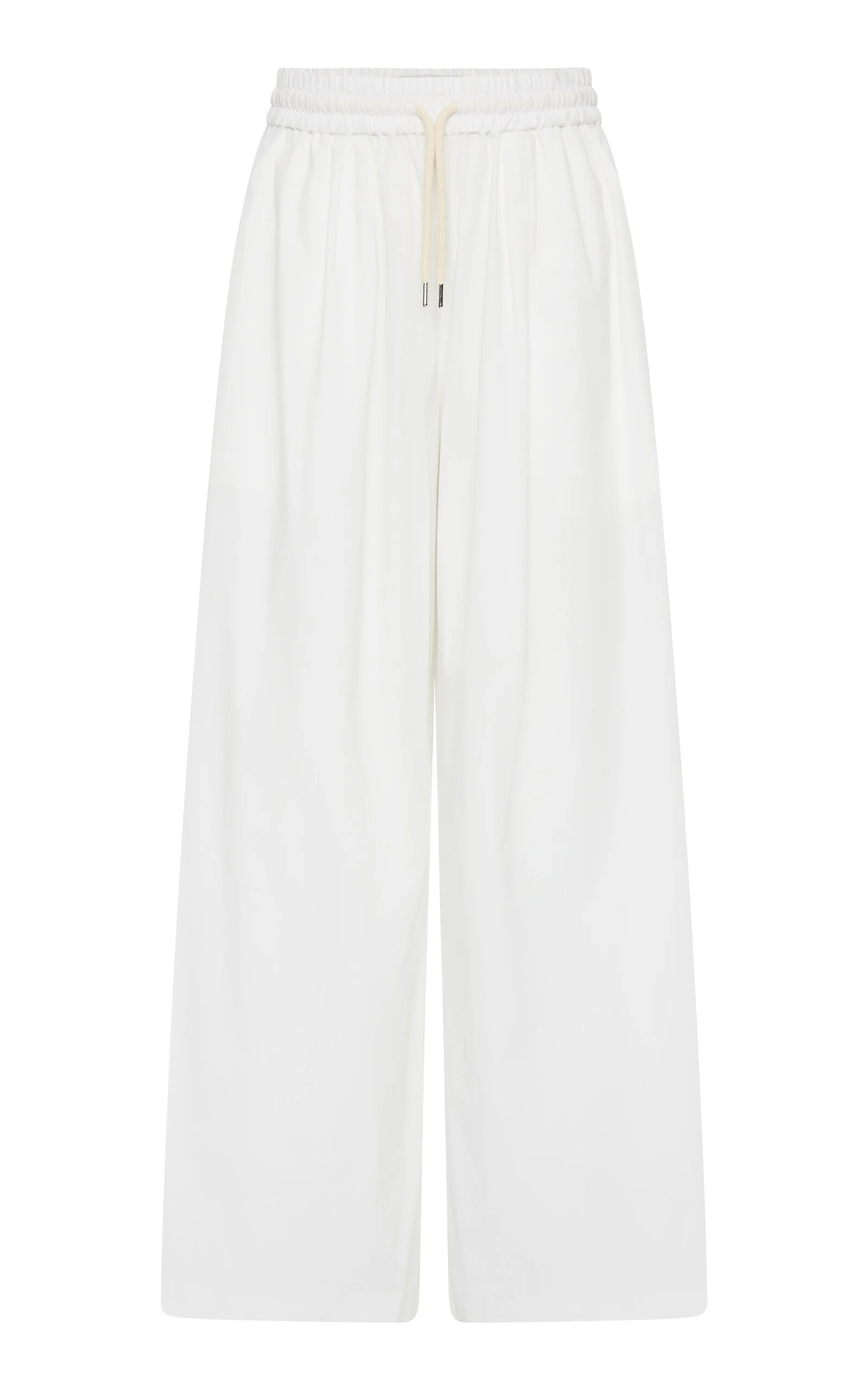 Drawstring Cotton-Blend Pants white - 1