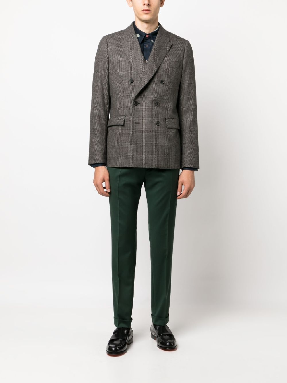 double-breasted wool blazer - 2