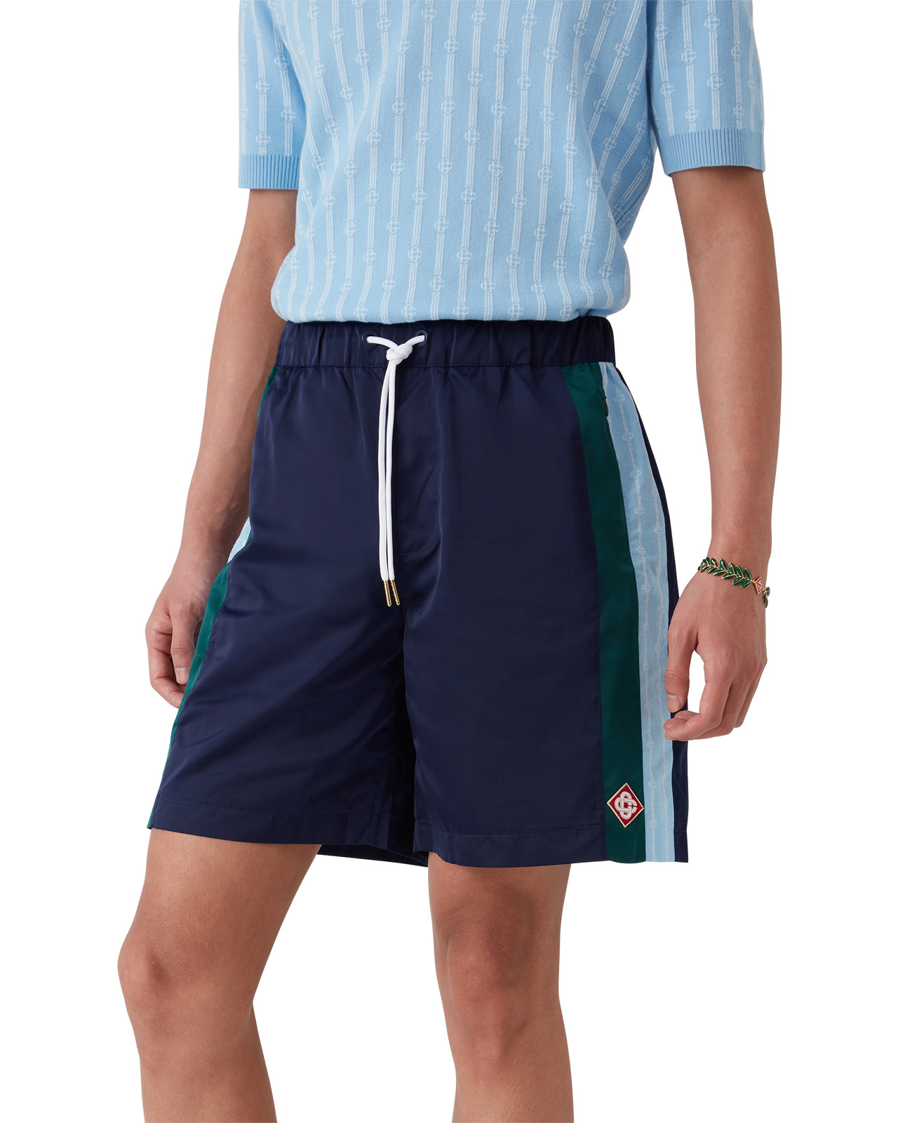 Pinstripe Laurel Track Shorts | Casablanca Paris - 4