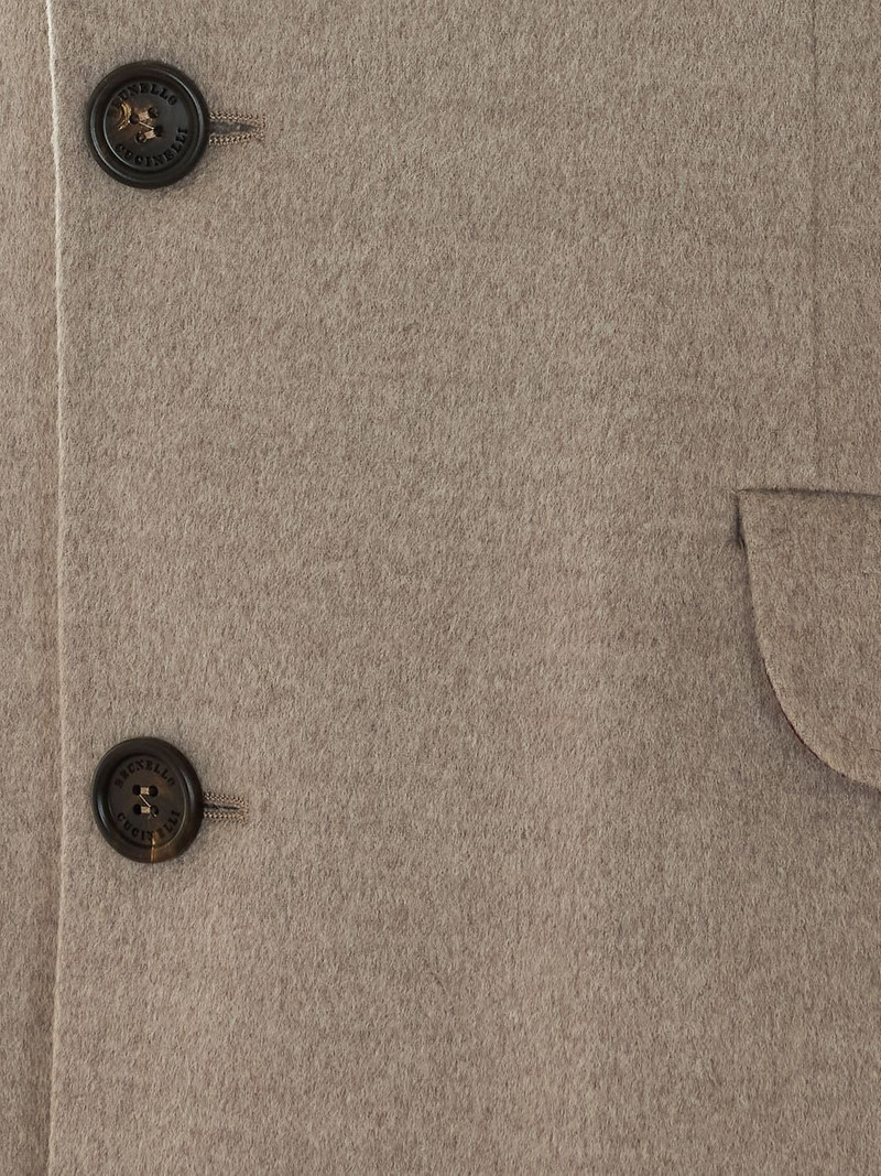 BRUNELLO CUCINELLI Single-Breasted Pure Cashmere Coat with Notch Lapels 4