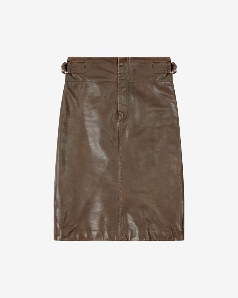 BERTILLE LEATHER MIDI SKIRT 1