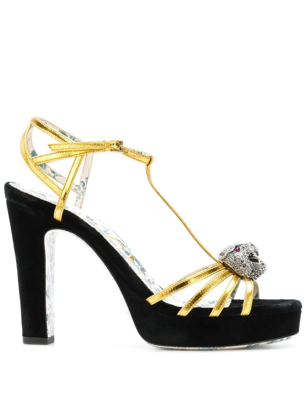 t-strap feline head sandals - 1