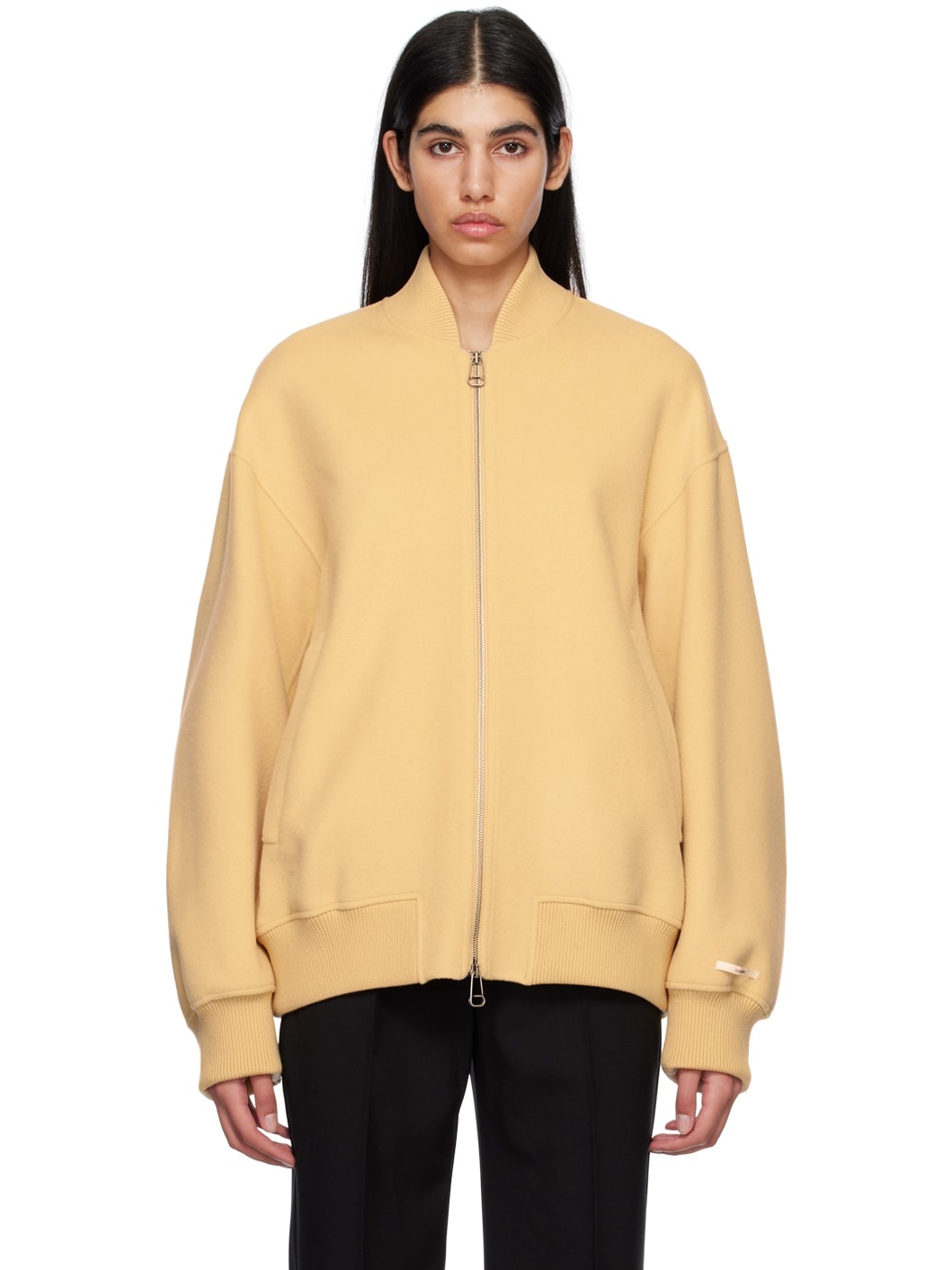 Yellow Double-Faced Bomber Jacket - 1