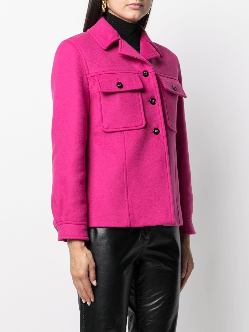 chest flap pockets buttoned jacket - 3