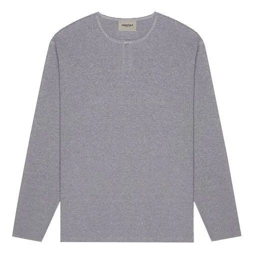 Fear of God Essentials FW20 Long Sleeve Henley Tee 'Grey' FOG-FW20-179 - 1
