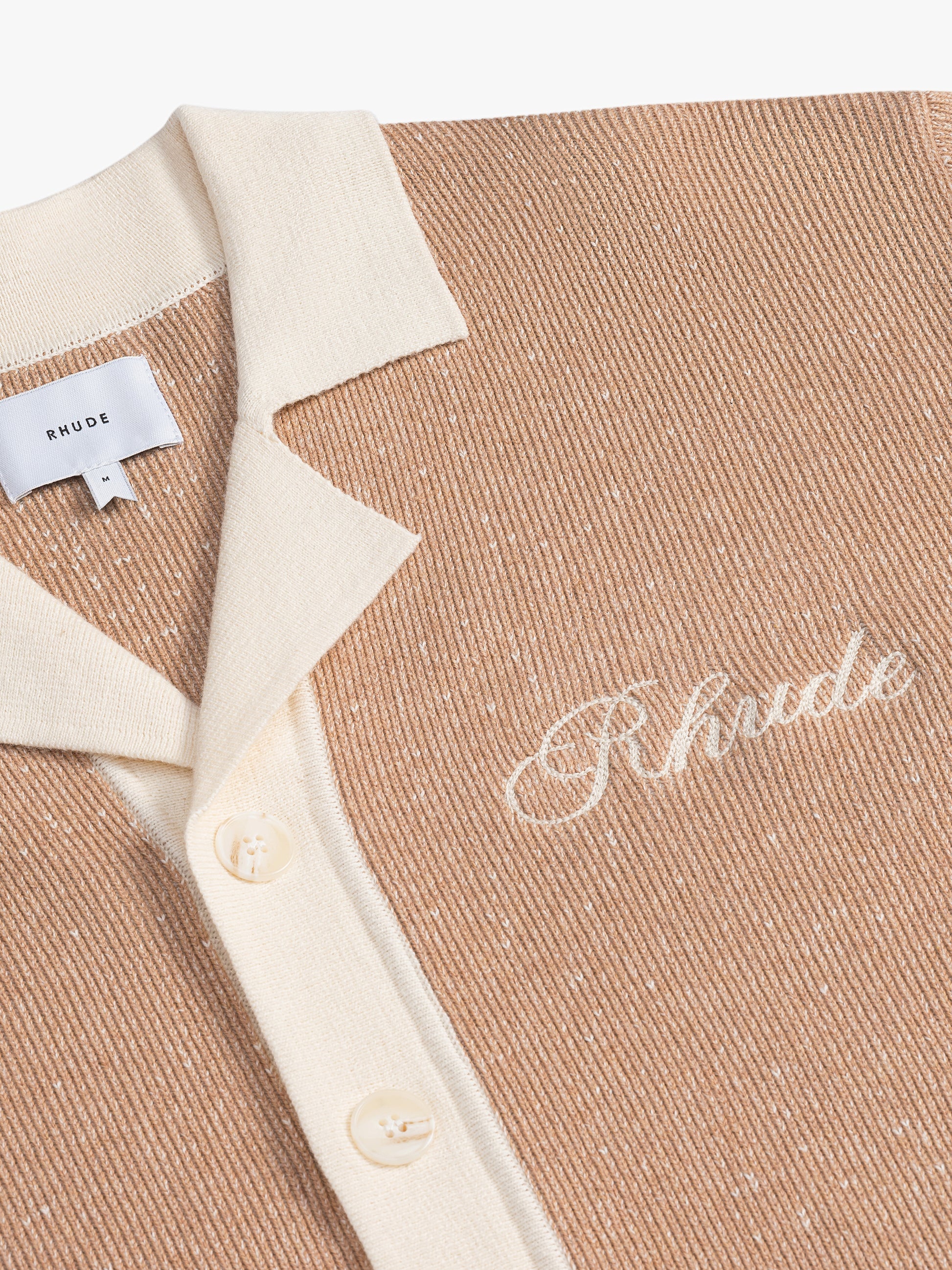 CONTRAST KNIT BUTTON-UP POLO - 8