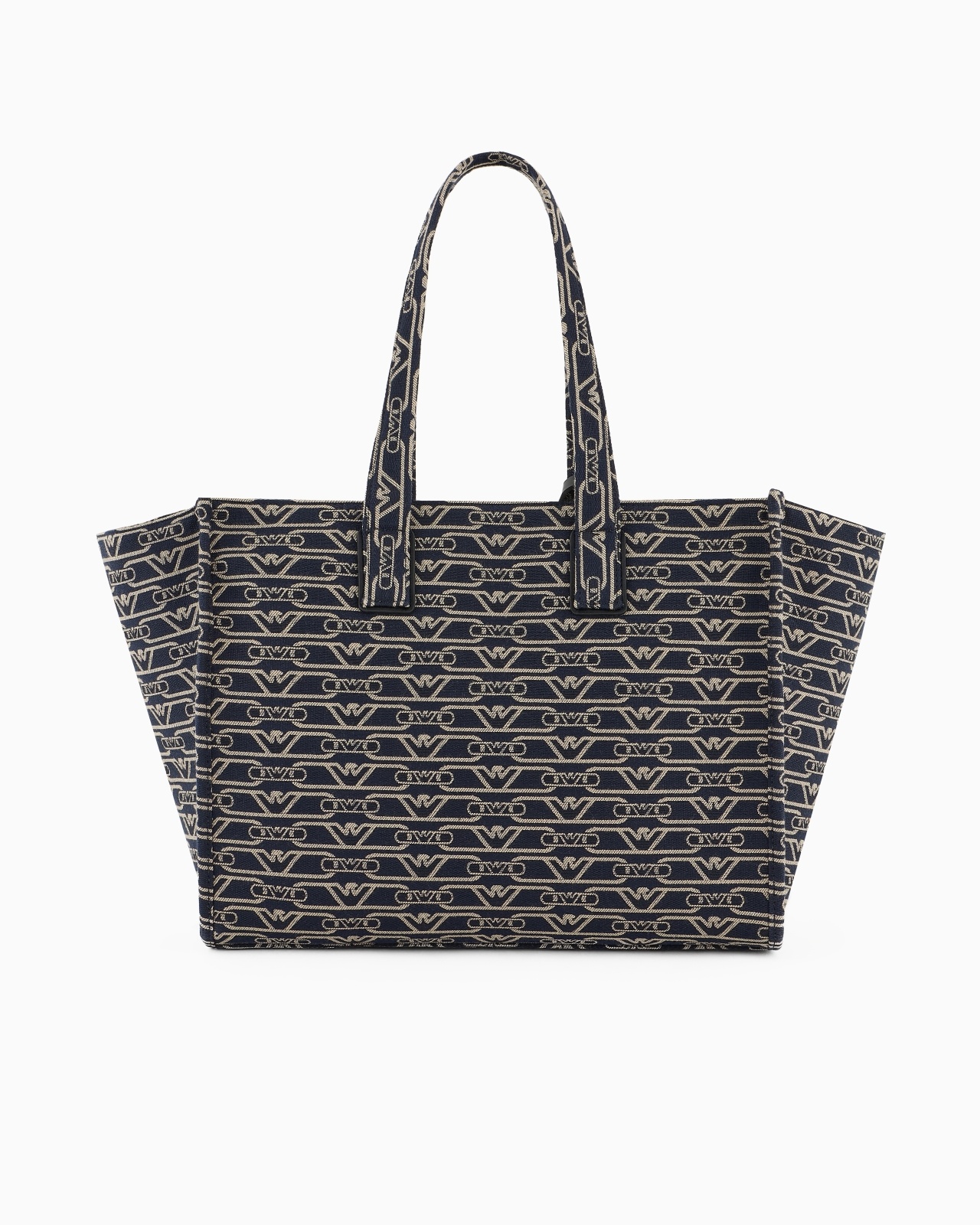 MEDIUM SHOPPER BAG IN JACQUARD CANVAS WITH ALL-OVER MONOGRAM - 3