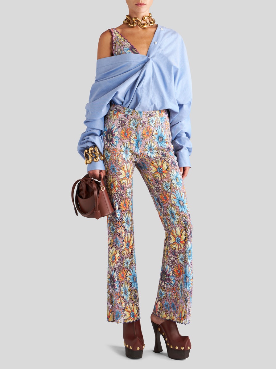 FLORAL BOUQUET FLARED TROUSERS - 2