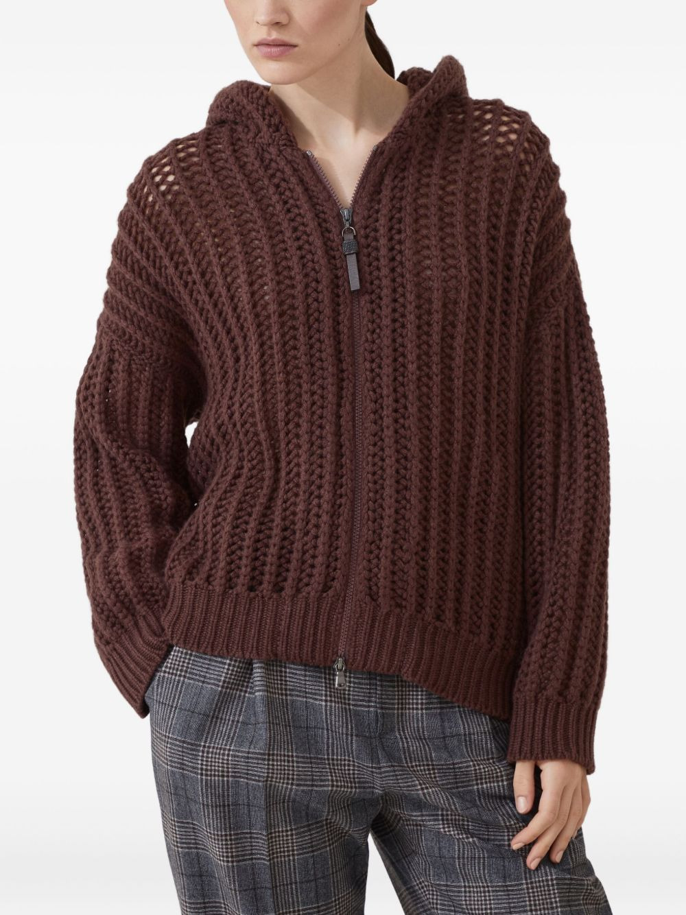 open-knit cardigan - 3