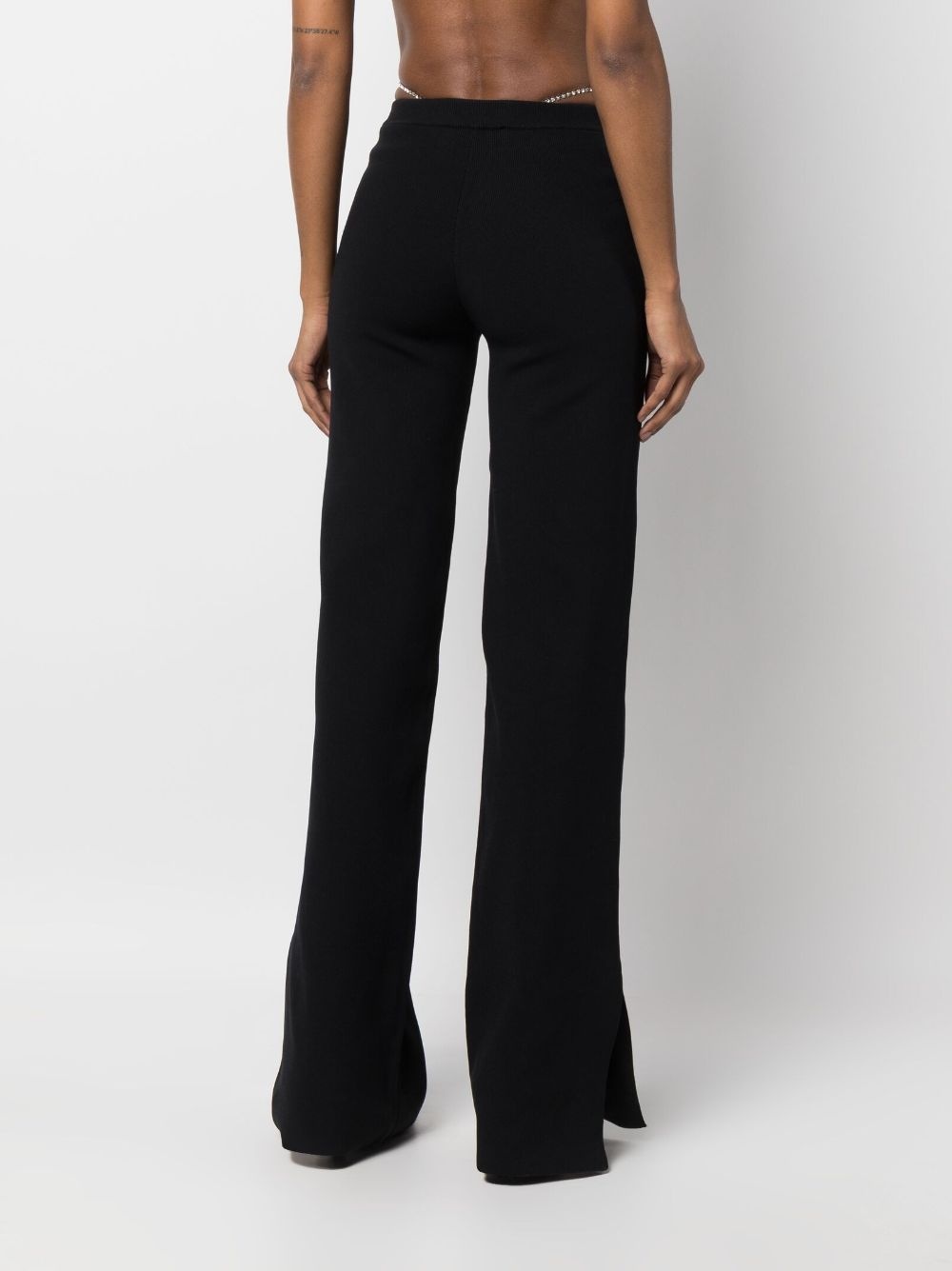 crystal-thong flared trousers - 4