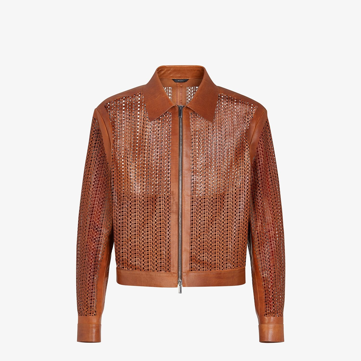 Brown leather blouson - 1