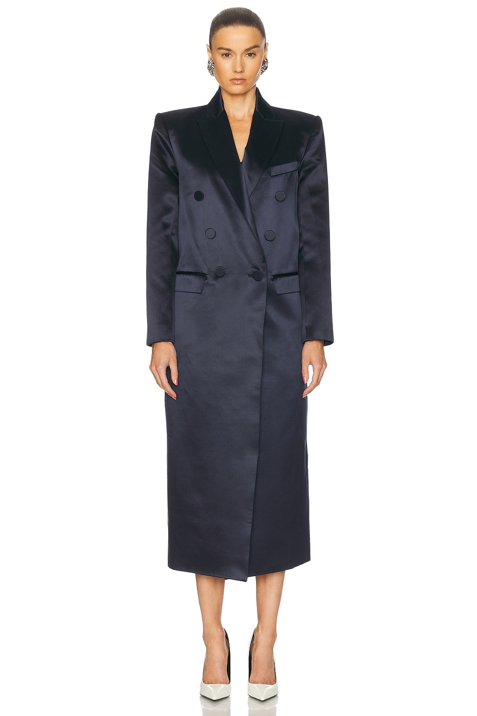 Oversized Duchess Satin Coat - 2