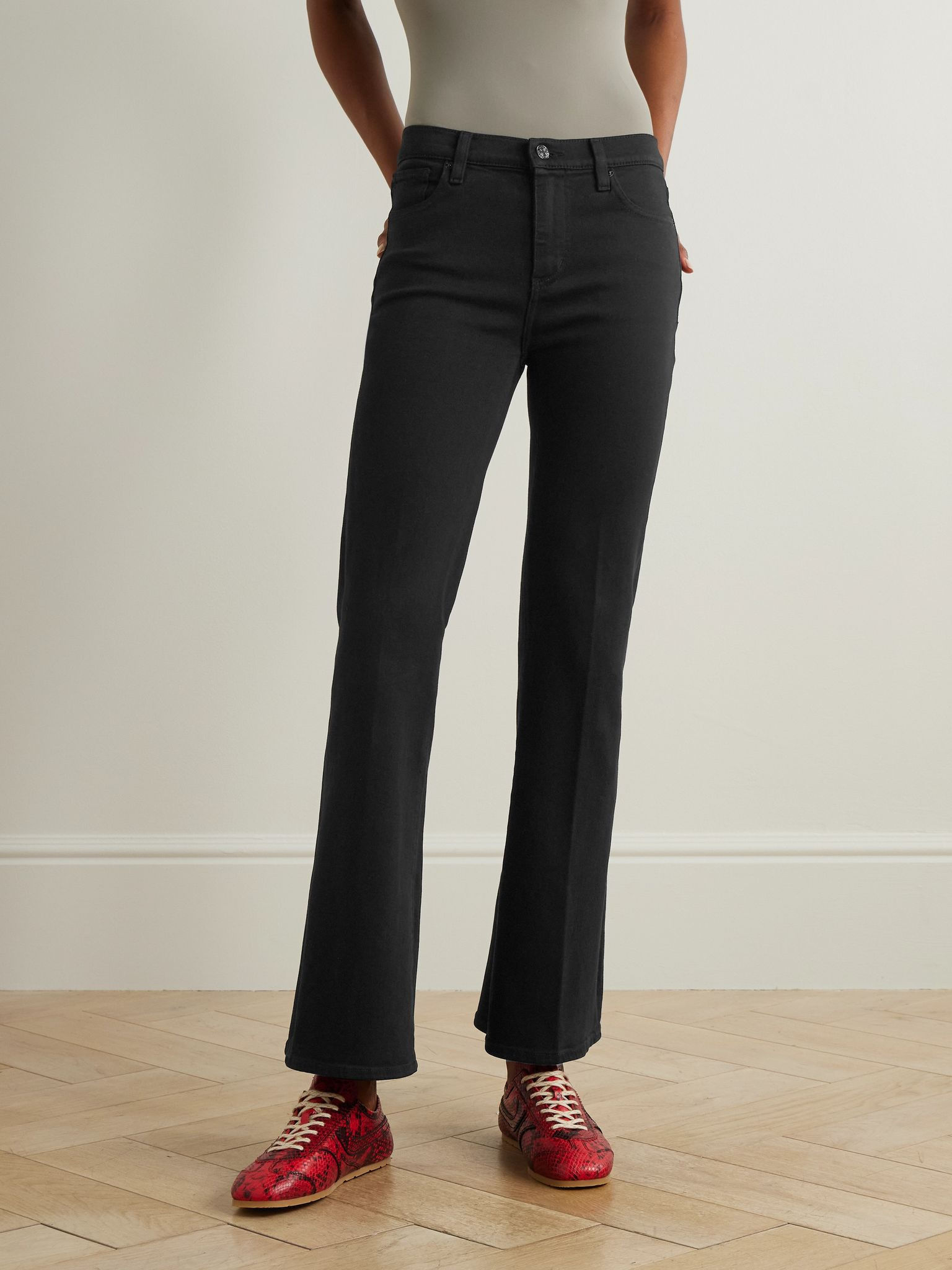 The Icon low-rise bootcut jeans Black - 3