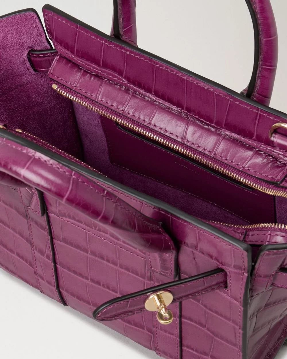 Micro Zipped Bayswater Orchid Bloom Shiny Small Croc - 4