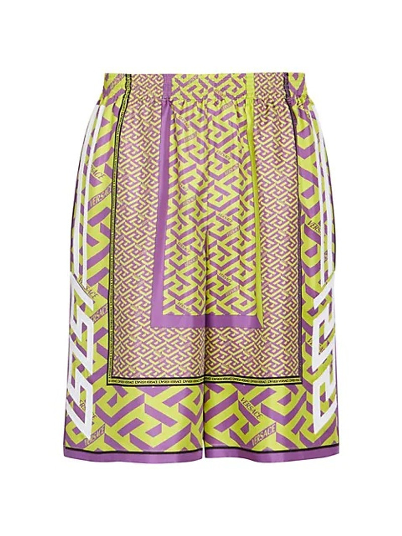 La Greca Logo Silk Twill Basketball Shorts - 1