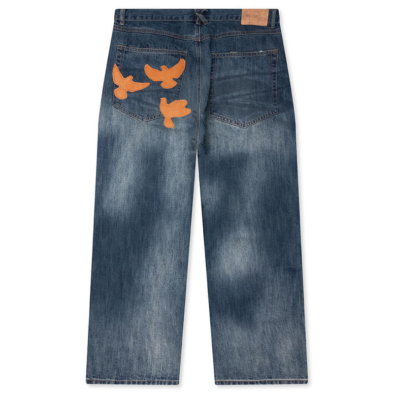KidSuper WASHED DOVES DENIM JEANS - BLUE outlook
