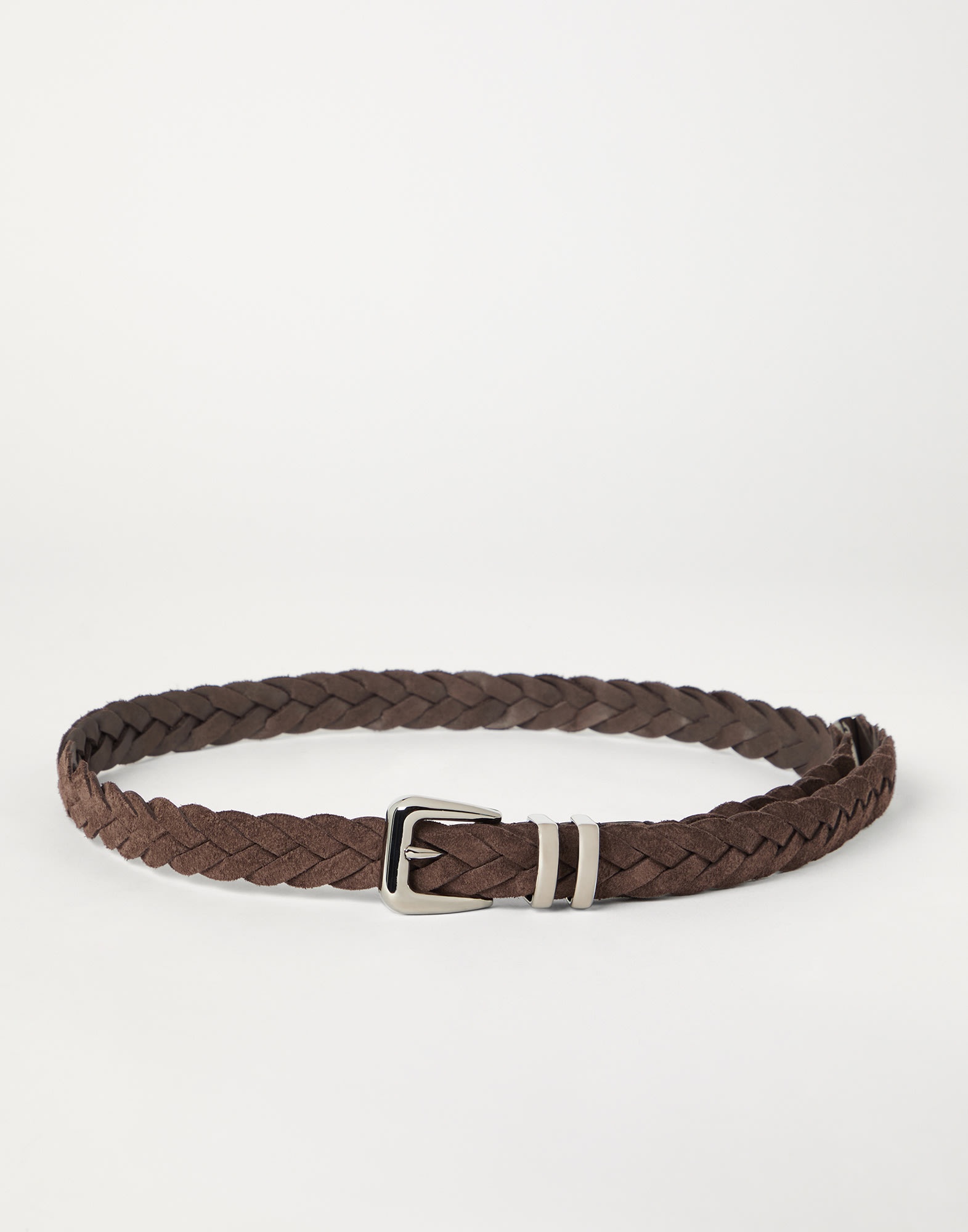 Reversed calfskin braided belt with tip - 1