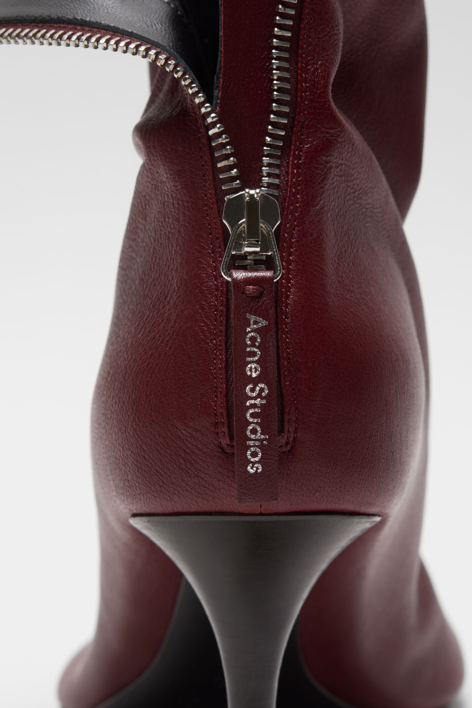 Leather ankle boot - Wine red - 2