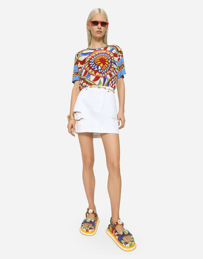 Dolce & Gabbana Denim mini skirt with rips outlook