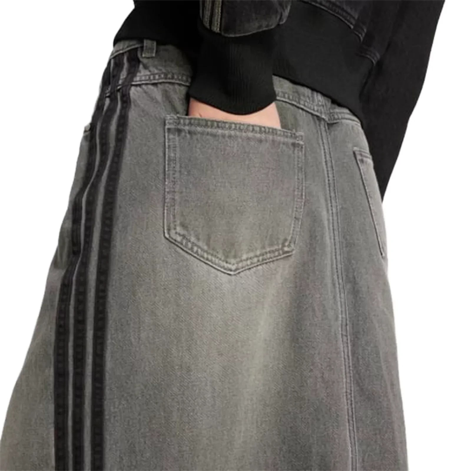 Denim Long Skirt W "Gray - 4