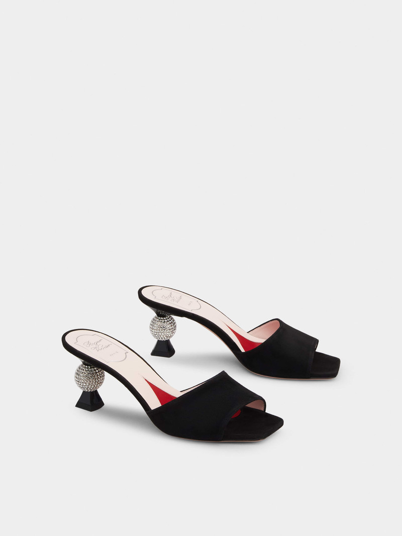 Vivier Marlène Strass Mules in Suede 2